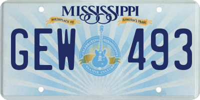 MS license plate GEW493