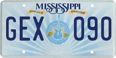 MS license plate GEX090