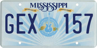 MS license plate GEX157
