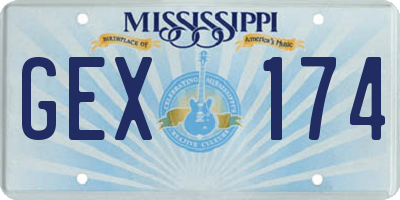 MS license plate GEX174