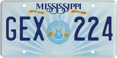 MS license plate GEX224