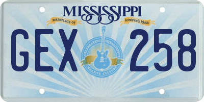MS license plate GEX258