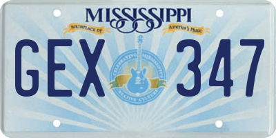 MS license plate GEX347