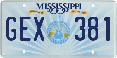 MS license plate GEX381