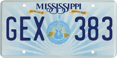 MS license plate GEX383