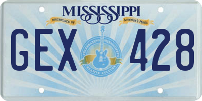 MS license plate GEX428