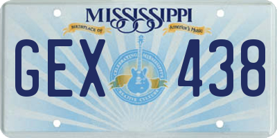 MS license plate GEX438