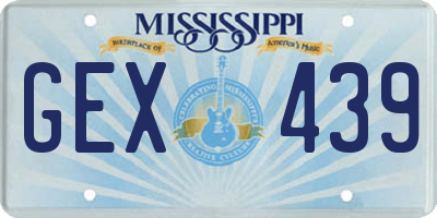 MS license plate GEX439