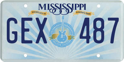 MS license plate GEX487