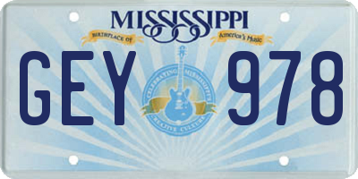 MS license plate GEY978