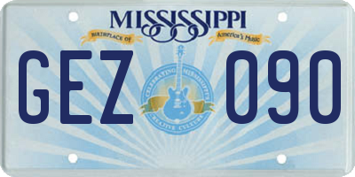 MS license plate GEZ090