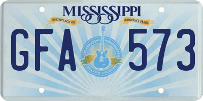 MS license plate GFA573