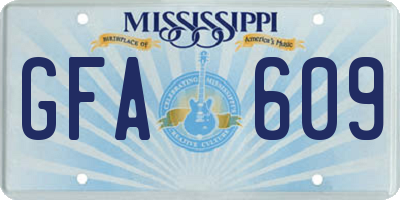 MS license plate GFA609