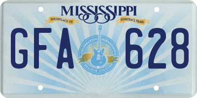 MS license plate GFA628