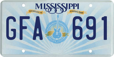 MS license plate GFA691