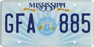 MS license plate GFA885