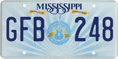MS license plate GFB248