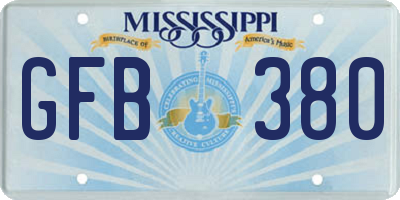 MS license plate GFB380