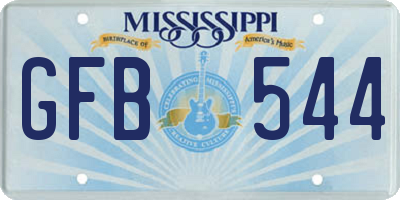 MS license plate GFB544