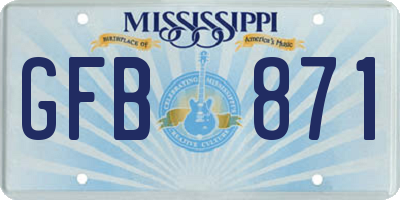 MS license plate GFB871