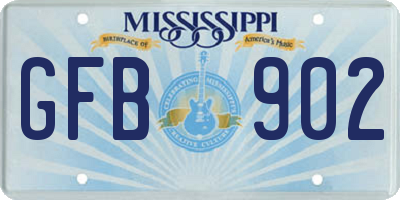 MS license plate GFB902