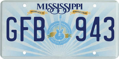 MS license plate GFB943