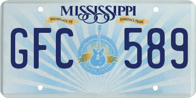 MS license plate GFC589