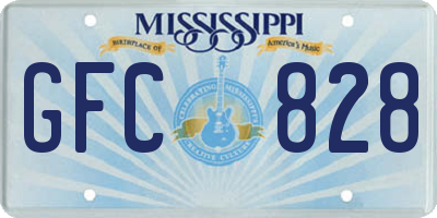MS license plate GFC828