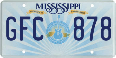 MS license plate GFC878