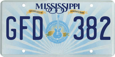 MS license plate GFD382