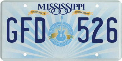MS license plate GFD526