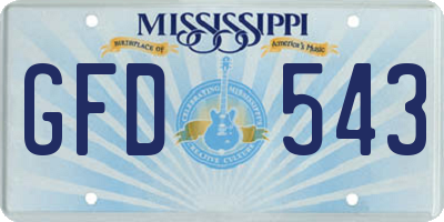 MS license plate GFD543