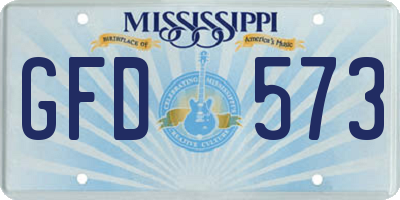 MS license plate GFD573