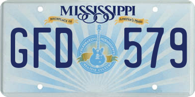 MS license plate GFD579