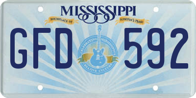 MS license plate GFD592