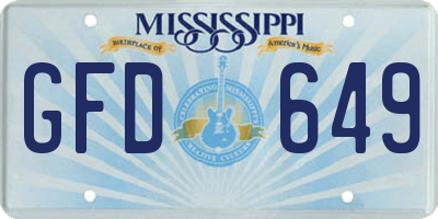 MS license plate GFD649