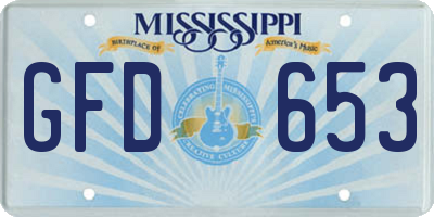 MS license plate GFD653