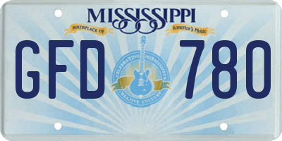 MS license plate GFD780