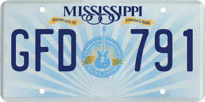 MS license plate GFD791