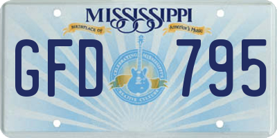 MS license plate GFD795