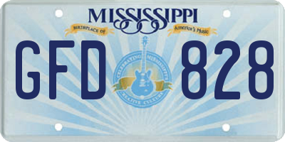 MS license plate GFD828