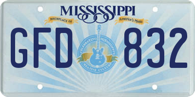 MS license plate GFD832