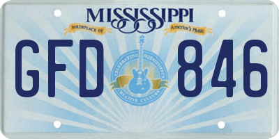 MS license plate GFD846
