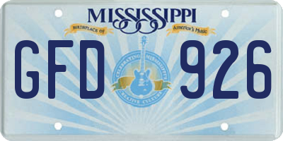 MS license plate GFD926