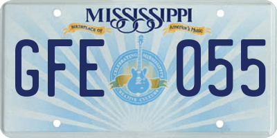 MS license plate GFE055
