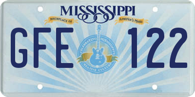 MS license plate GFE122