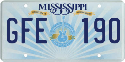 MS license plate GFE190