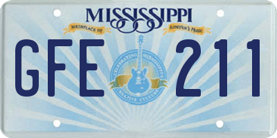 MS license plate GFE211