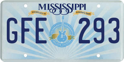 MS license plate GFE293