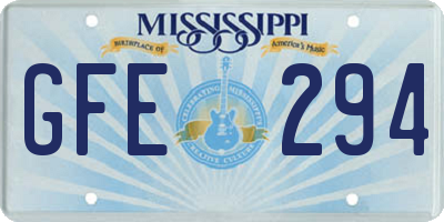 MS license plate GFE294